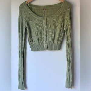 Free people crop long sleeve cardigan
